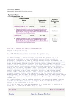Dermatome surgical grafting instruments FDA classification 1