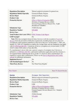 Dermatome surgical grafting instruments FDA classification 2