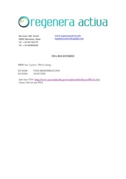 FDA registration-Rigenera